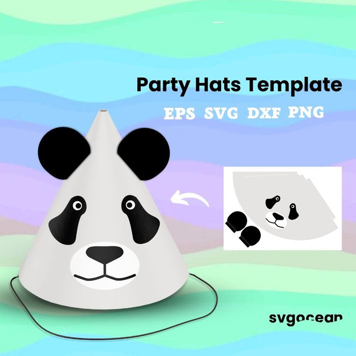 Panda Party Hat Cut File - Svg Ocean