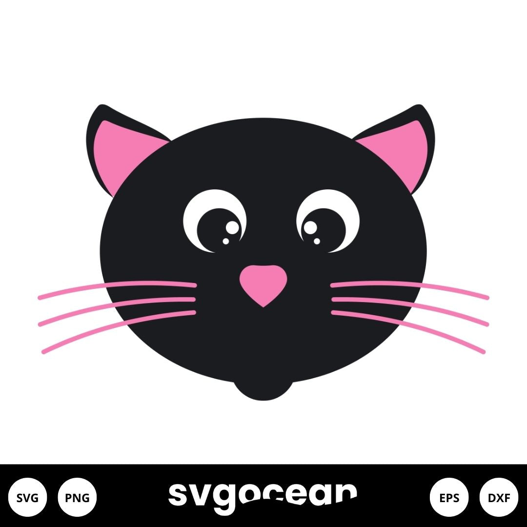Cat Face Svg vector for instant download - Svg Ocean — svgocean
