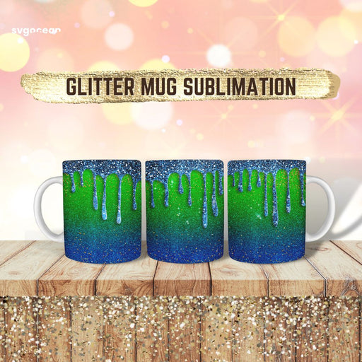 Green Glitter Mug - Svg Ocean