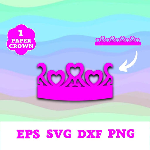 Birthday Crown Hearts SVG - Svg Ocean