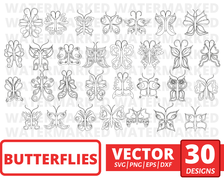 Butterflies outline svg