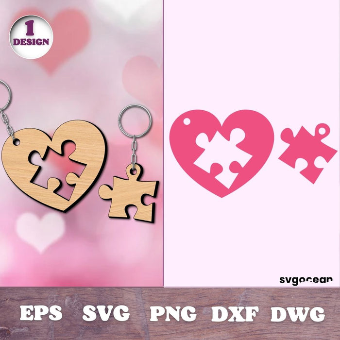 Valentines Day Couple Keychain SVG file - svgocean