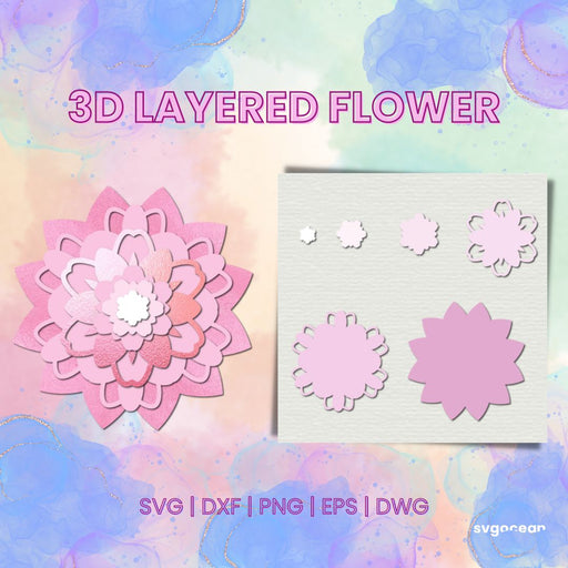 3D Flower Svg - Svg Ocean