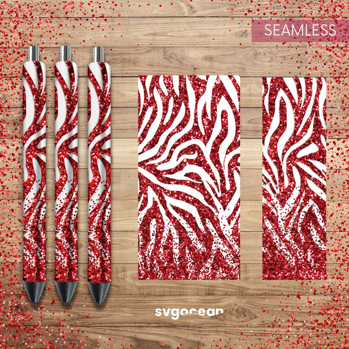 Red Leopard Glitter Pen Sublimation - svgocean