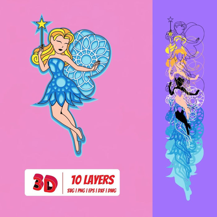 3D Fairy 3 SVG Cut File - Svg Ocean