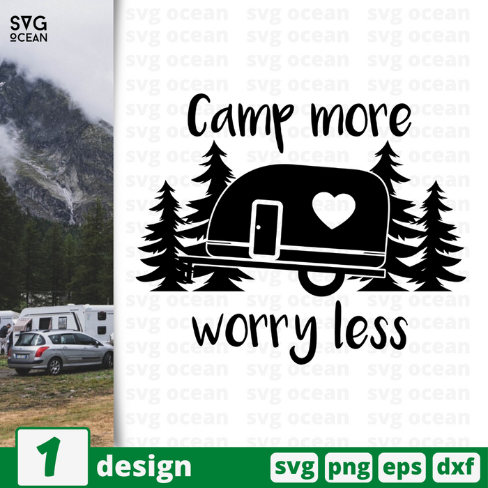 Camp more worry less SVG vector bundle - Svg Ocean