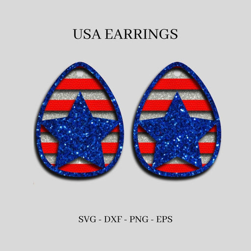 Patriotic Earrings SVG - Svg Ocean