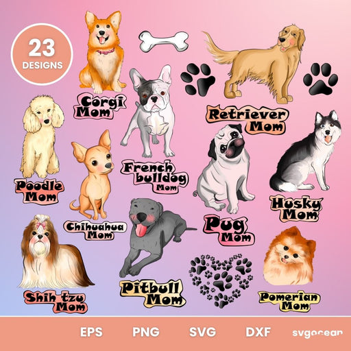 Dog Mom Clipart SVG Bundle - Svg Ocean