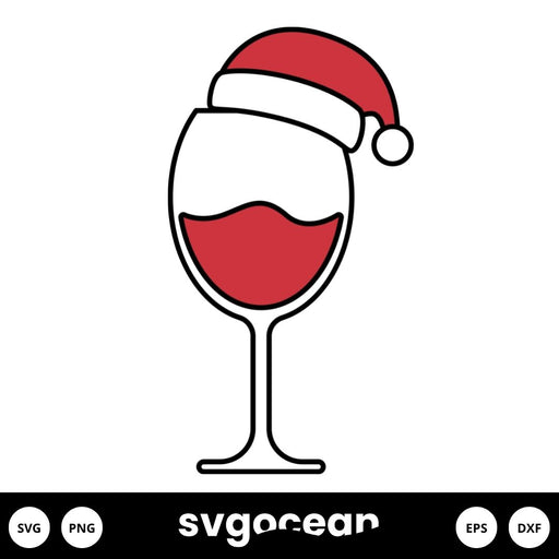 Christmas Wine Glass Svg - Svg Ocean
