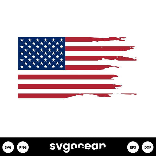Tattered American Flag SVG - Svg Ocean