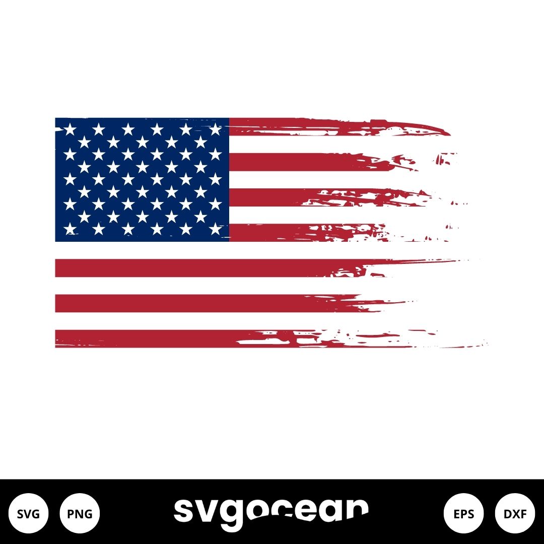 Tattered Flag SVG Free vector for instant download - Svg Ocean — svgocean