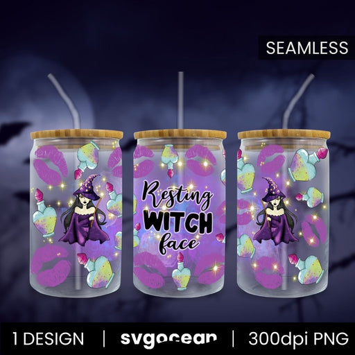 Resting Witch Face Can Glass PNG - Svg Ocean