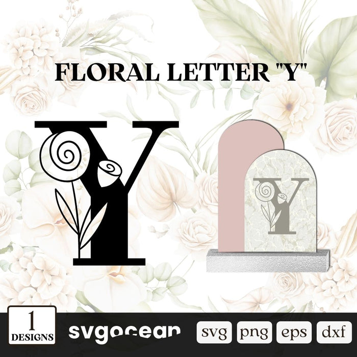 Floral Alphabet Letters and Numbers - Svg Ocean