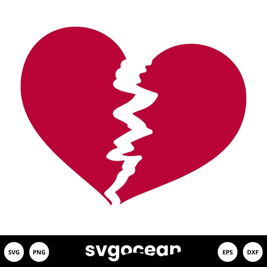 Broken Heart SVG vector for instant download - Svg Ocean — svgocean