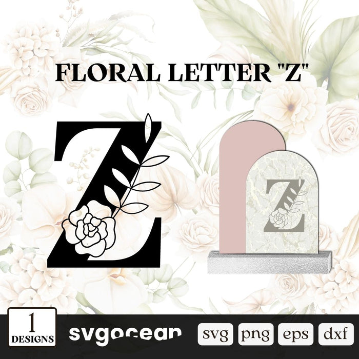 Floral Letter Z SVG - Svg Ocean