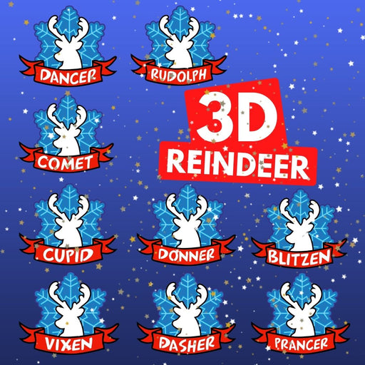 3D Reindeer SVG Bundle - Svg Ocean