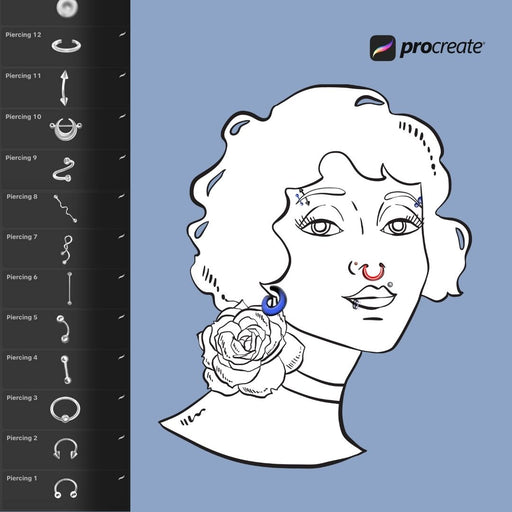 Piercing Procreate Stamps