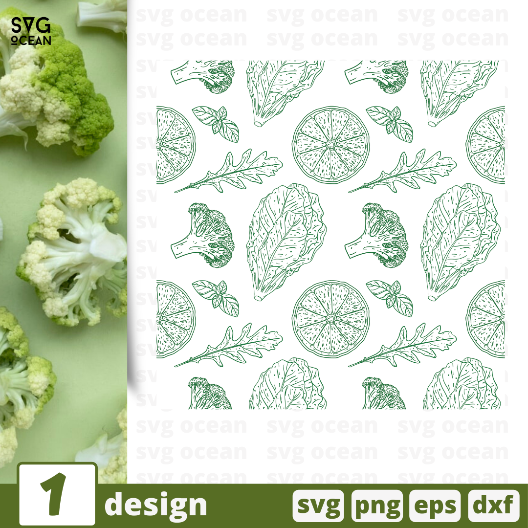 FREE Green food pattern SVG Cut File - Svg Ocean — svgocean