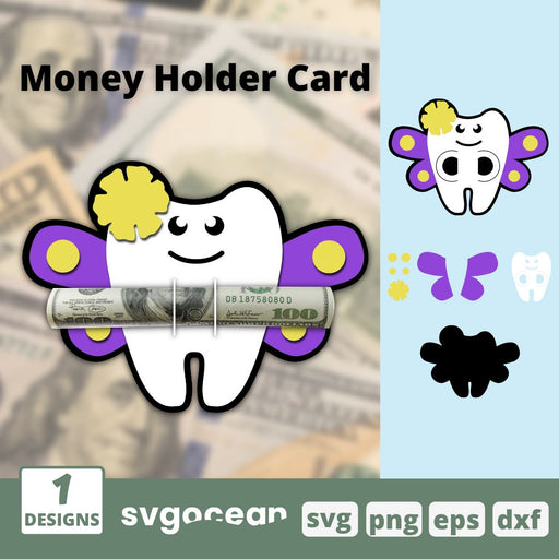 Tooth Fair Money Holder Card SVG - Svg Ocean