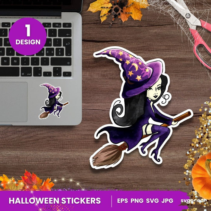 Free Halloween Witch Sticker - Svg Ocean