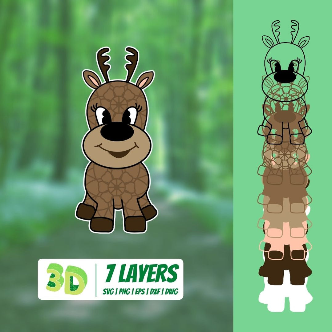 3D Fawn SVG Cut File vector for instant download - Svg Ocean — svgocean