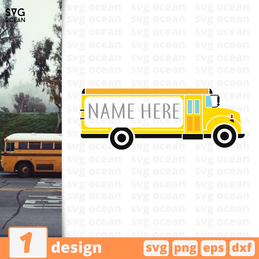School bus monogram SVG vector bundle - Svg Ocean