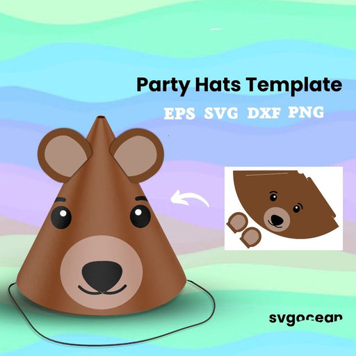 FREE Bear Party Hat Cut File - Svg Ocean