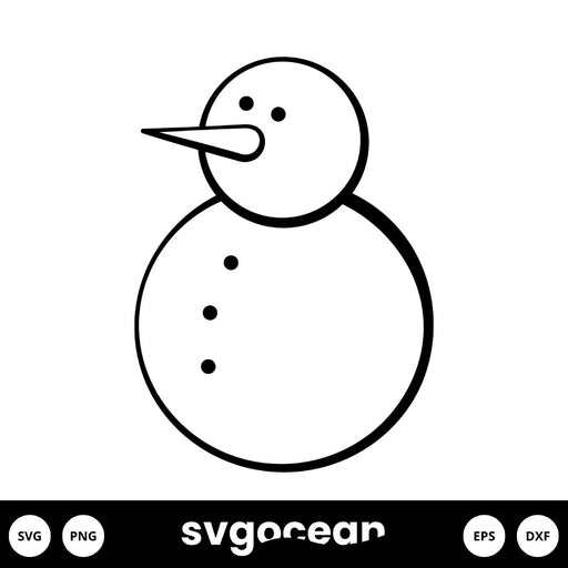 Snowman Outline Svg - Svg Ocean