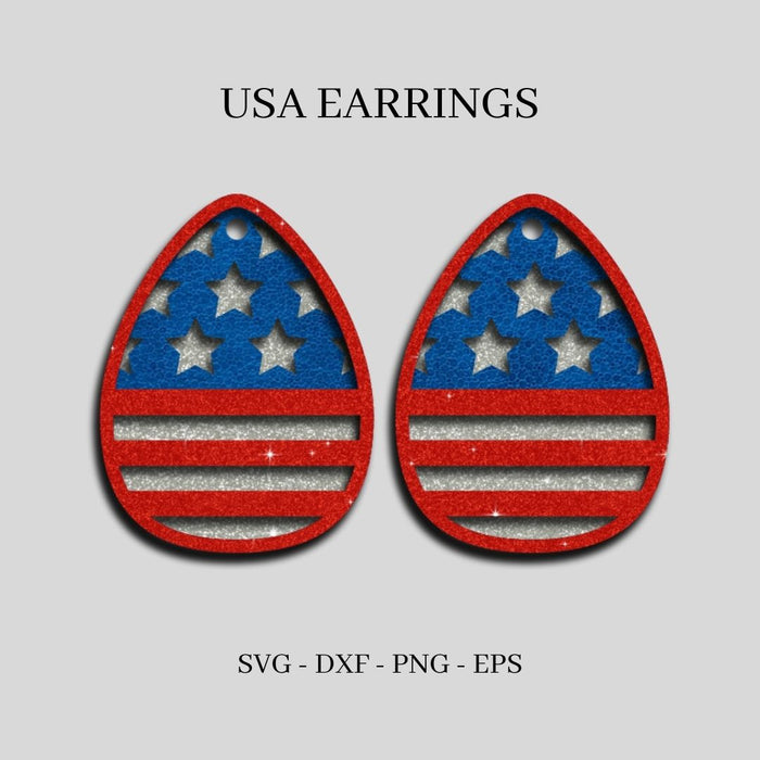 USA Earrings SVG Bundle - Svg Ocean