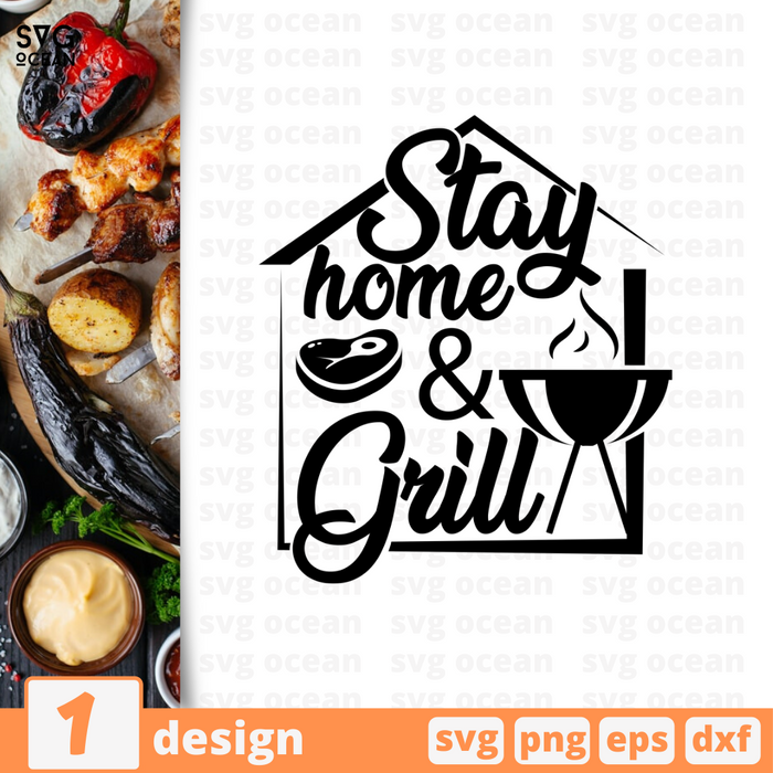 Stay home & Grill SVG vector bundle - Svg Ocean