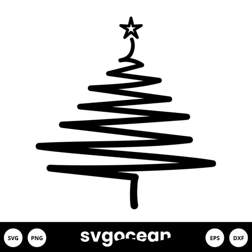 Swirly Christmas Tree Svg - Svg Ocean