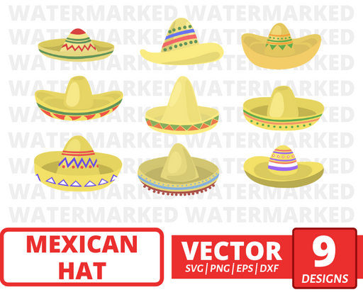 Mexican hat SVG vector bundle - Svg Ocean