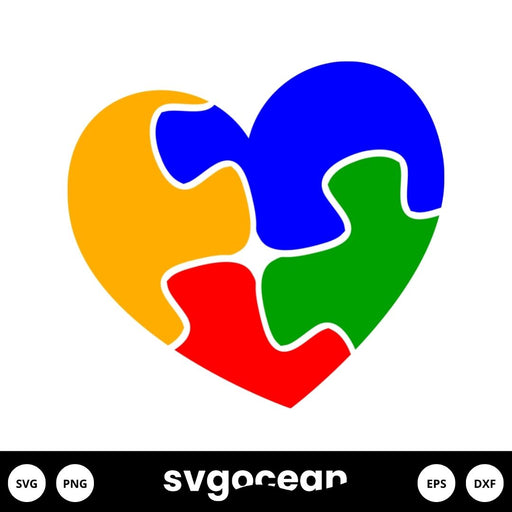 Autism Heart SVG - Svg Ocean