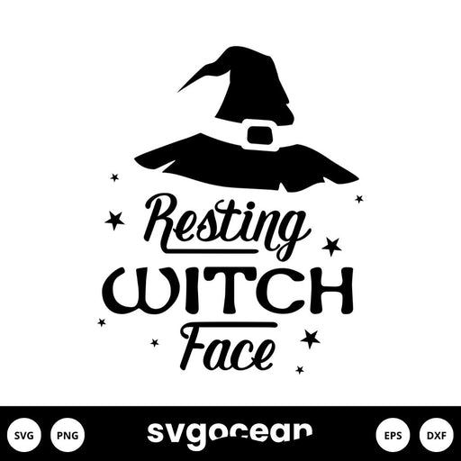 Free Resting Witch Face SVG Cut File