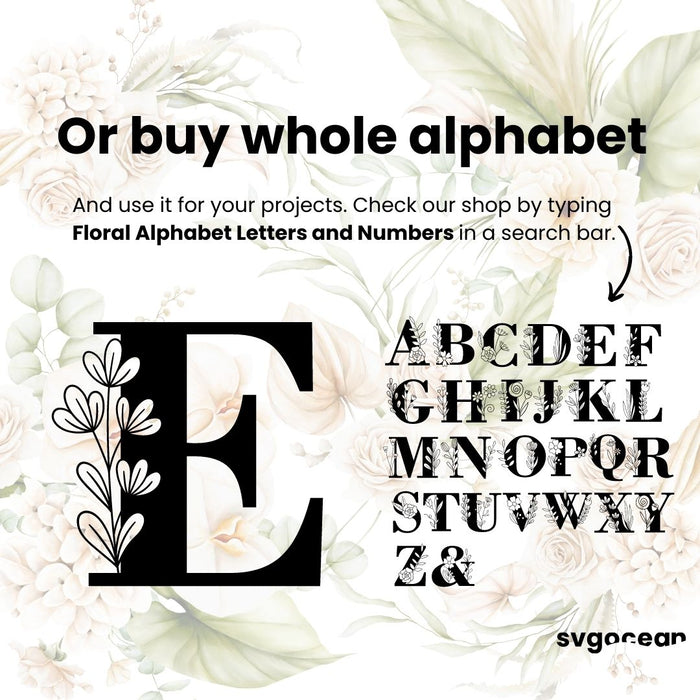 Herbal Letter E SVG - Svg Ocean