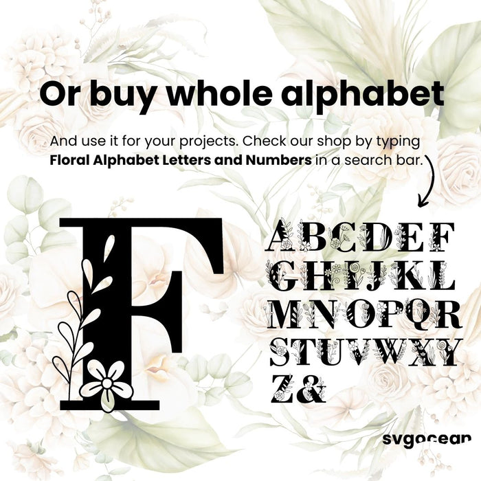 Floral Letter F SVG - Svg Ocean