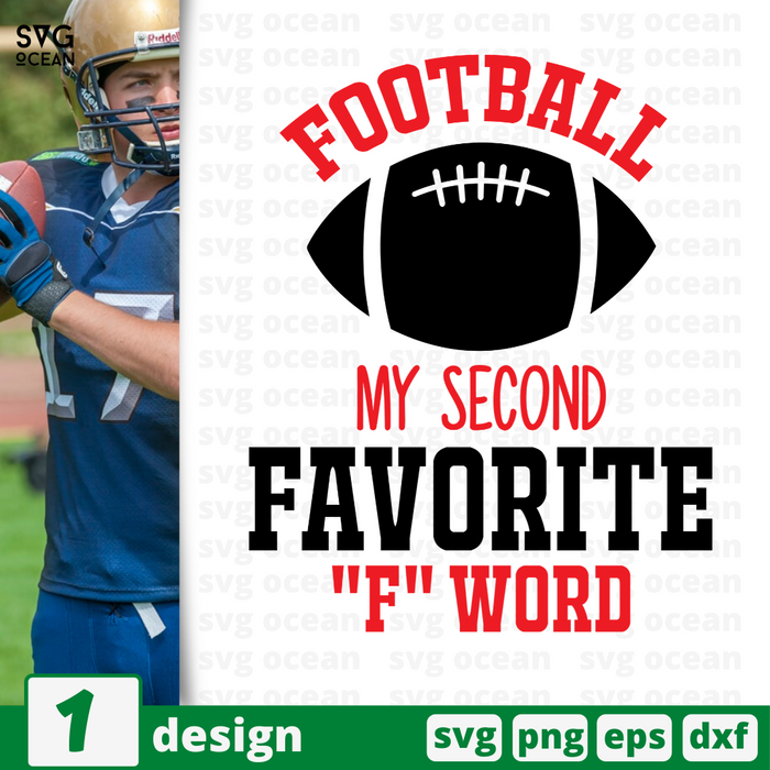 Football my second favorite F word SVG vector bundle - Svg Ocean