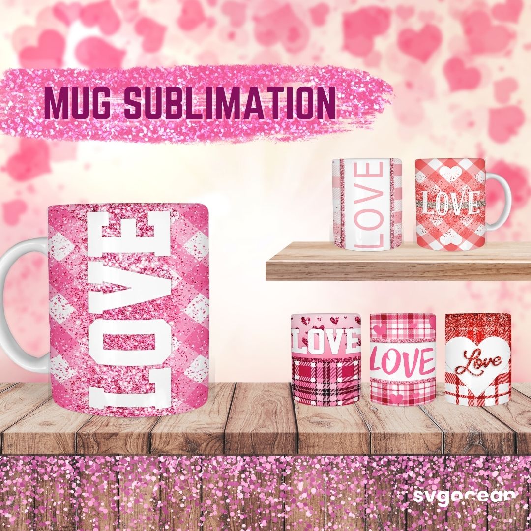 Pink Buffalo Plaid Mug Sublimation Bundle - Svg Ocean — svgocean
