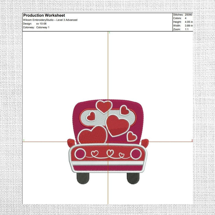 Valentines Day Truck 2 Embroidery Designs - Svg Ocean