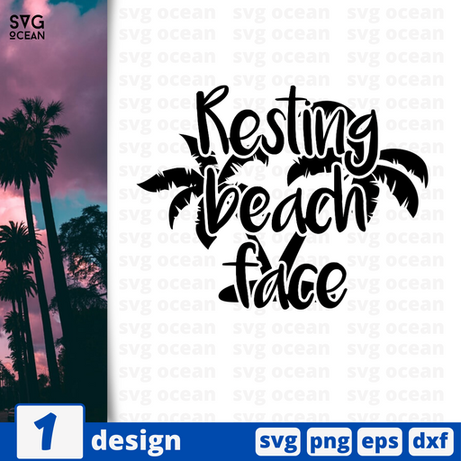 Resting beach face SVG vector bundle - Svg Ocean