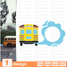 School bus monogram SVG vector bundle - Svg Ocean