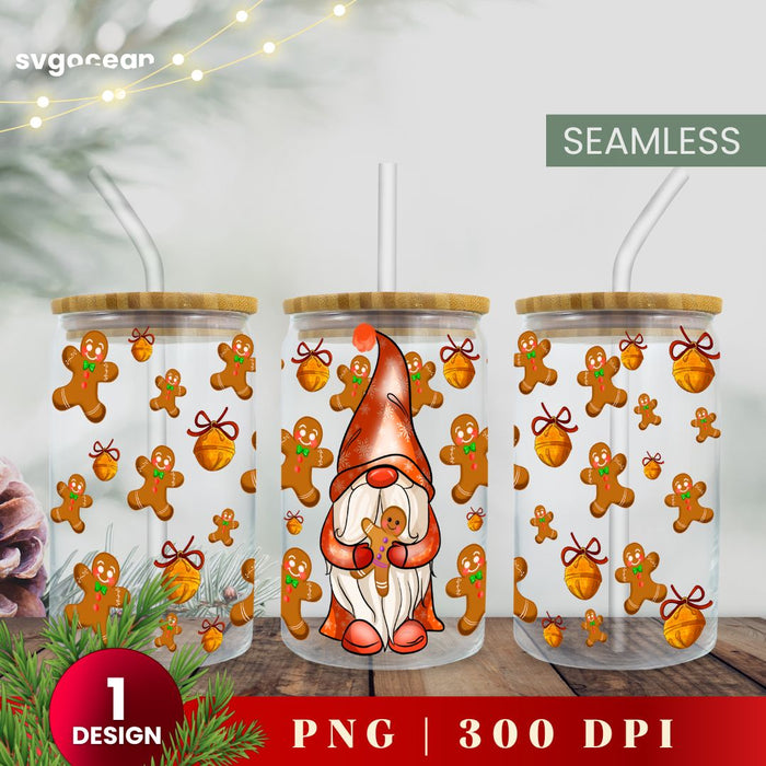 Christmas Gnome Can Glass Wrap - Svg Ocean