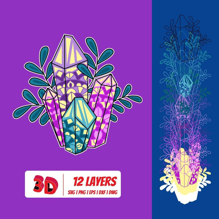 3D Gemstones SVG Bundle - Svg Ocean