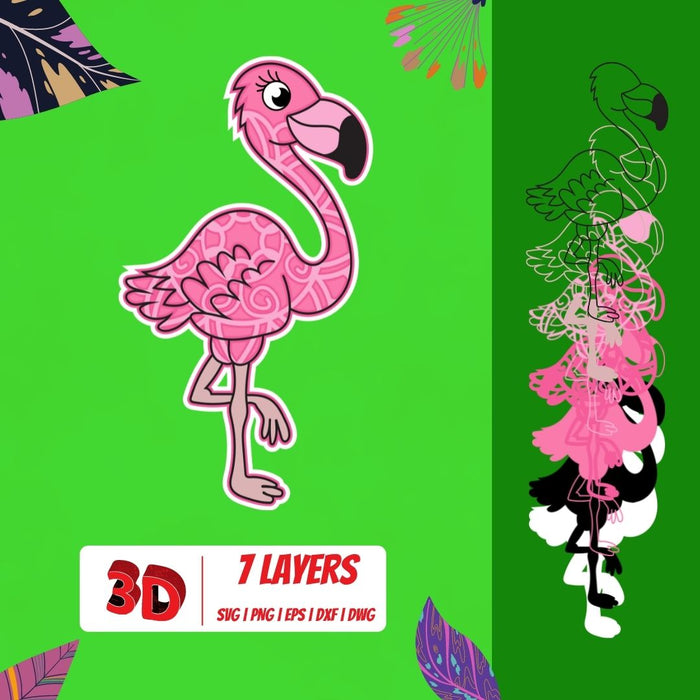 3D Flamingo SVG Bundle - Svg Ocean