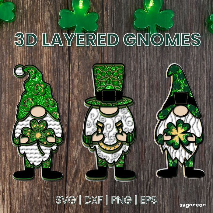 3D Patrick's Day Gnome SVG Bundle - svgocean