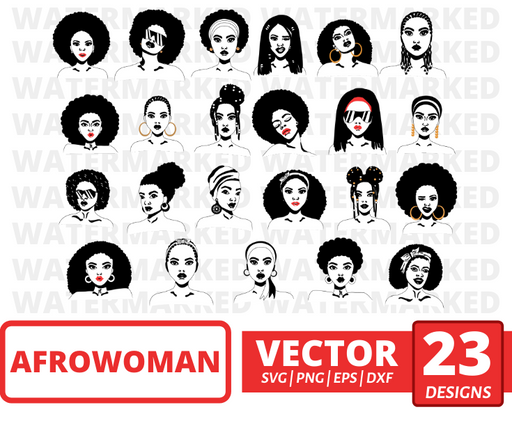 Afro woman SVG vector bundle - Svg Ocean