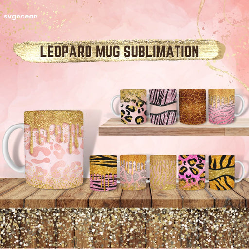 Leopard Glitter Mug Sublimation - Svg Ocean