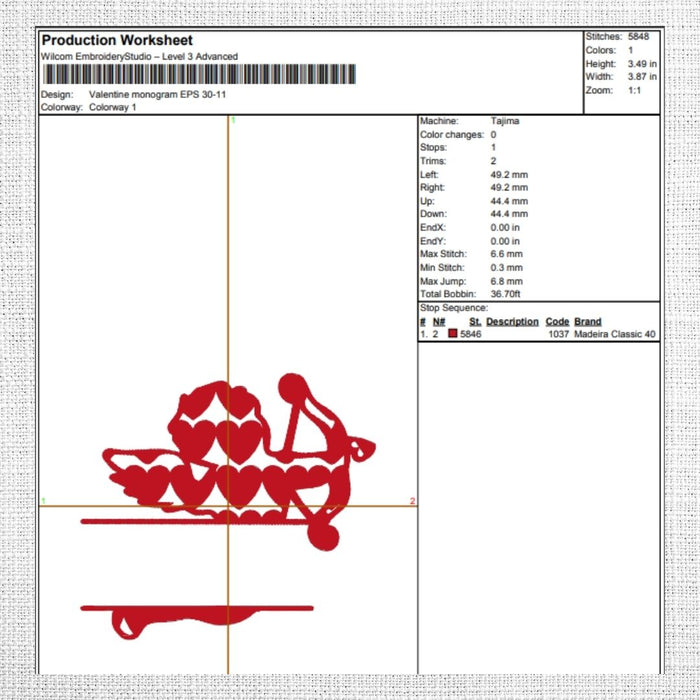 Valentines Monogram 1 Embroidery Designs - Svg Ocean