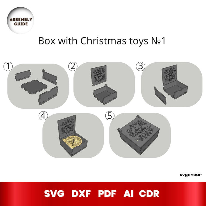 Christmas Box Laser Cut - Svg Ocean