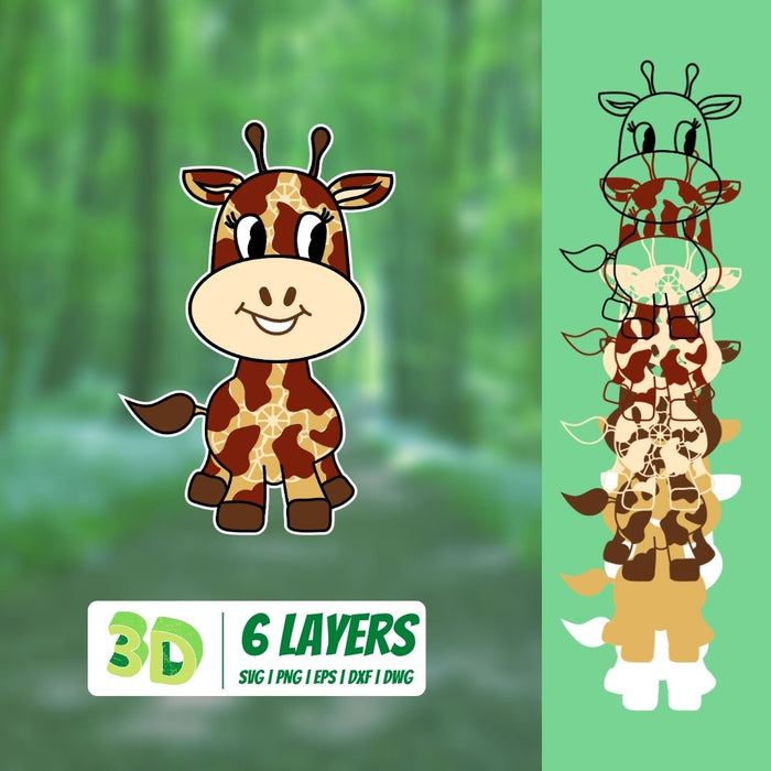 3D Giraffe SVG